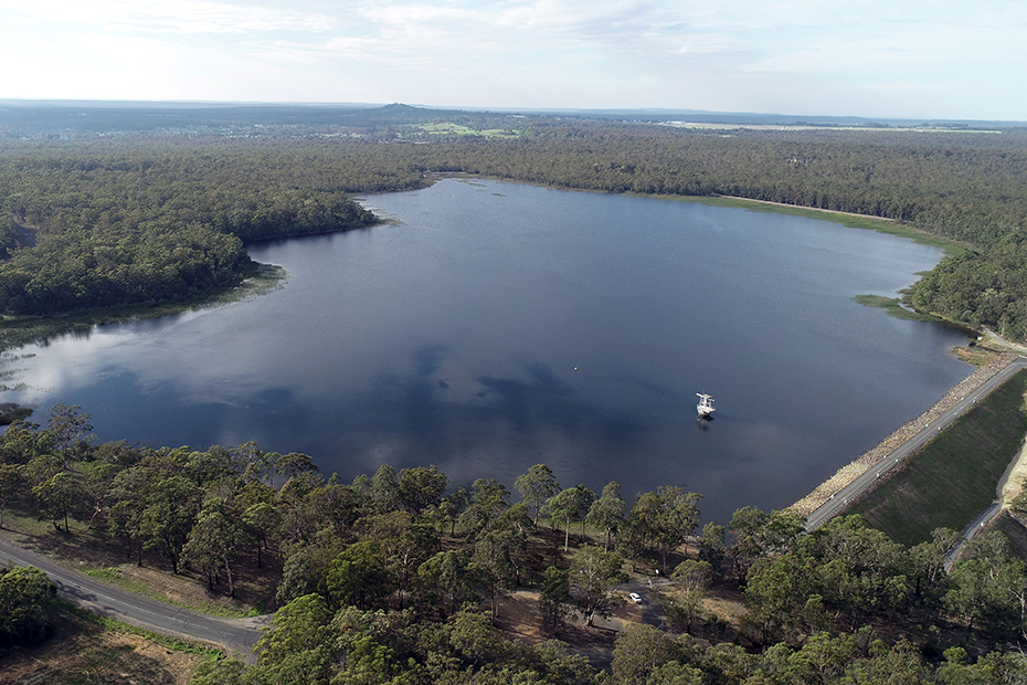 aerial view of bamarang dam