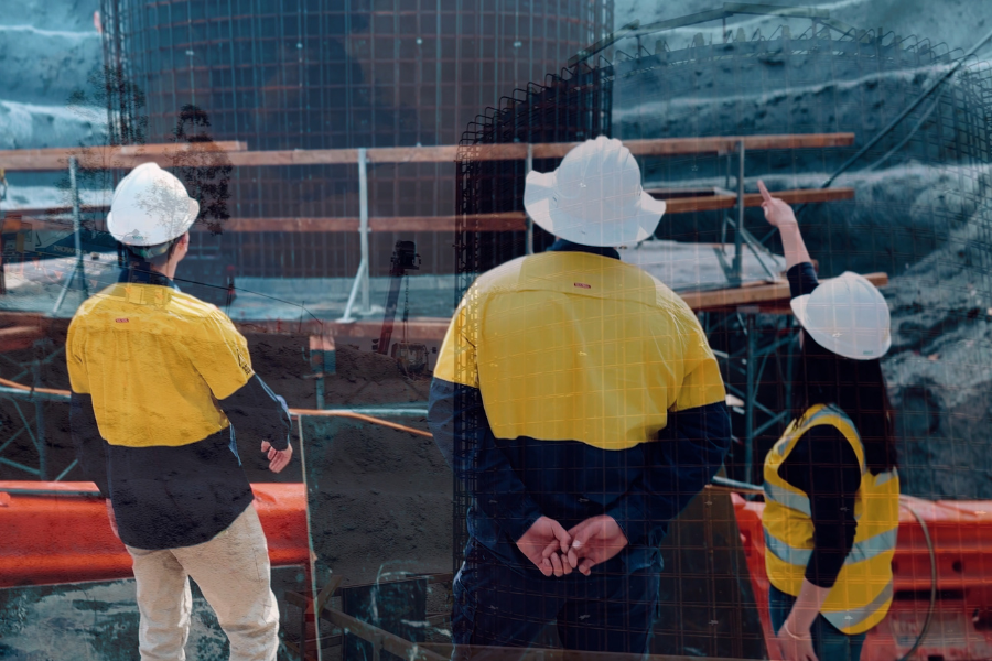 Image of workers inspecting infrastructure